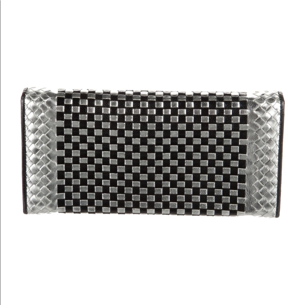 Prada Silver & Black Leather Continental Wallet - Picture 6 of 17